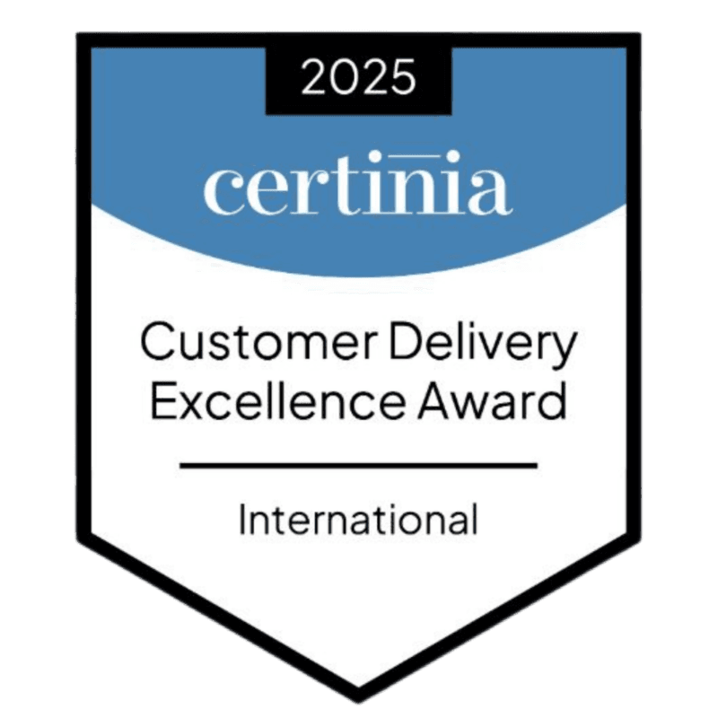 Certinia Customer Delivery Excellence Award 2025